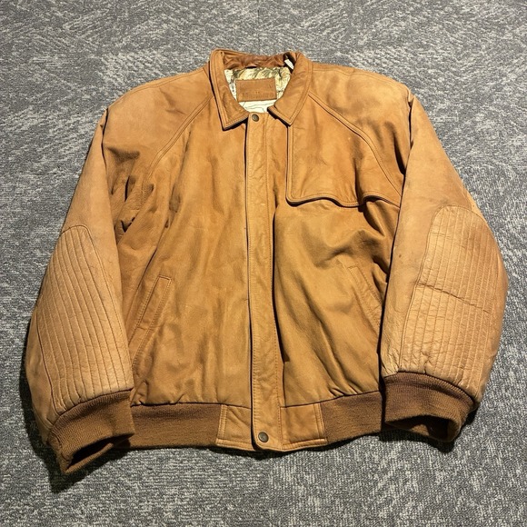Marlboro Other - Marlboro Adventure Team Brown Leather Jacket Map Lined Men's L rare